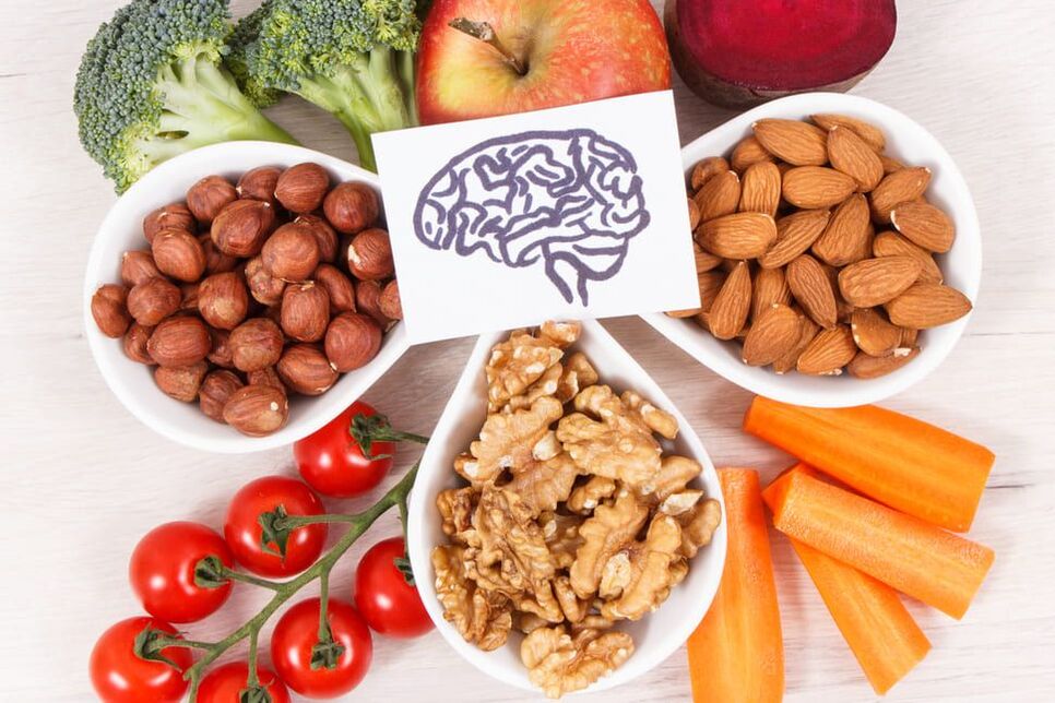 Nuts and vegetables are good for memory and brain